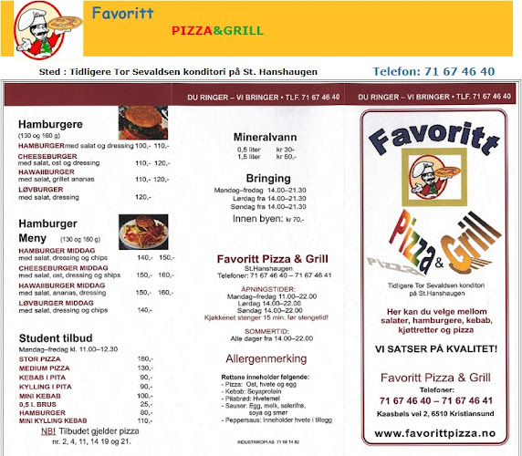 Opinii despre Favoritt Pizza og Grill AS în Kristiansund - Gastronomi og hotellvirksomhet